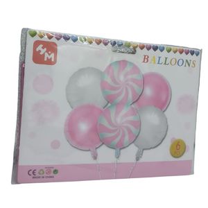 Globo Inf Kit Dulces Rosado/Blanco 6piezas Ic993-5