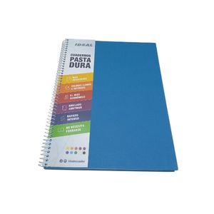 Cuaderno Espiral A4 100hjs Cuadros Pasta Dura Celeste