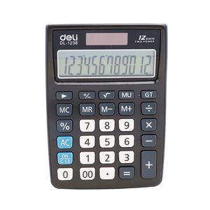 Calculadora Deli Touch  Dig Solar Reclinada Negro 6950568