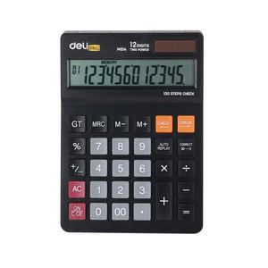Calculadora Deli Smart  Dig Solar CAutochequeo Negro 6907008