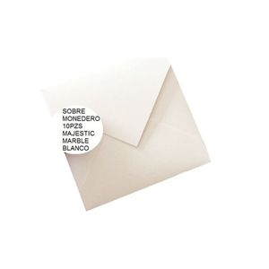 Sobres Monedero 7.5x10cm Pqtx10 Marbel White Ps0034