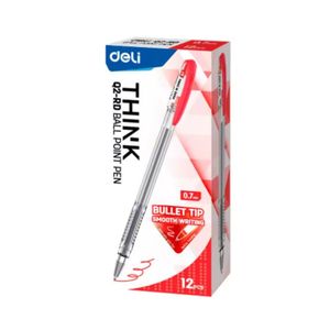 Bolígrafo Deli Think 0.7mm C-Tapa Rojo Und Eq2-Rd