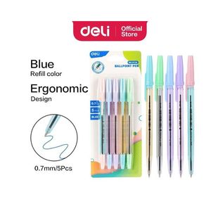 Set Bolígrafo Deli 07mm CTapa Azul VCol Pastel X5 6947984995