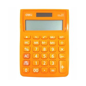 Calculadora Deli Touch  Dig Solar Reclinada Naranja 6906800