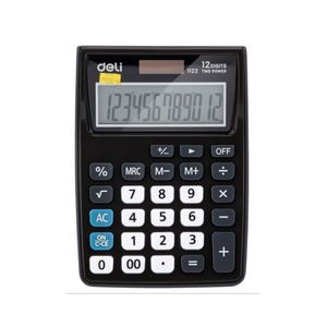 Calculadora Deli Touch  Dig Solar Reclinada Negro 695056879
