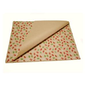 Papel Regalo Navideño 70cmx1m Kraft Guantes Rojos/Verdes