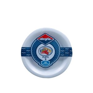 Platos Desechables Foam 09plg Blanco Pqtx25un