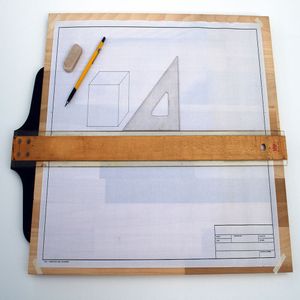 Tablero dibujo a regla t madera llano lacado castillo x