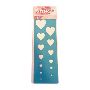 Stencil 30x10cm corazones 1147
