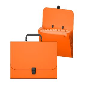 Archivador Acordeón 12 Div A4 Neón Naranja Con Manija 50462