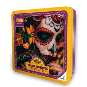 Rompecabezas Cartón 1000 Pzas Lata Celebraciones Día Muertos