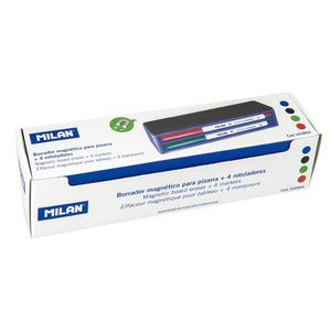 Borrador pizarra tiza liquida magnetico c/marcadores