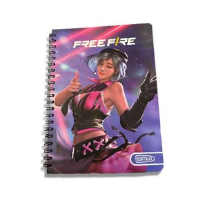 Cuaderno Espiral A4 100Hjs 1 Línea Pasta Dura Free Fire
