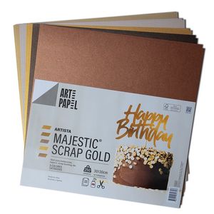 Cartulina Magestic Scrap Gold 250Gr 30Cmx30Cm PQx10Hjs