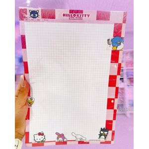 Papel Bond Perforado Marginado Cuadros A4-50hjs Hello Kitty