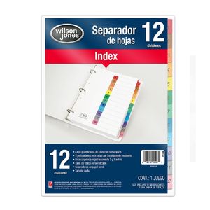 Separadores Cartulina Carta 1-12 Numérico Fdax12un
