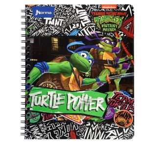 Cuaderno Espiral A4 100hjs Cuadros Tortuga Ninja