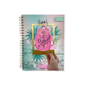 Cuaderno Espiral A4 100hjs Cuadros Pasta Dura Love Chic
