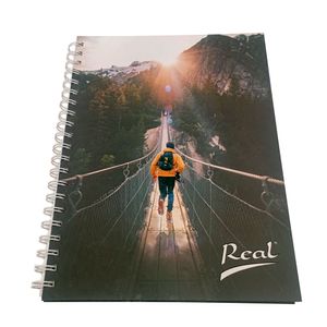 Cuaderno espiral a4 100hjs cuadros montañista verde