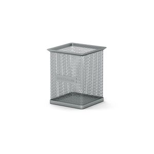 Portalápiz Metálico Malla Cuadrado Gris