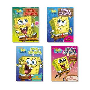 Pegacolor Bob Esponja Pegatinas 4 Disenos