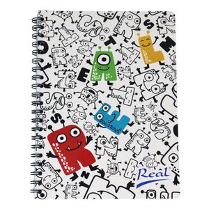 Cuaderno espiral A4 100hjs cuadros económico Colores