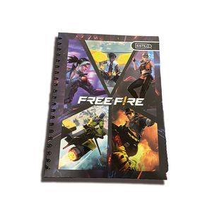 Cuaderno Espiral A4 100Hjs Cuadros Pasta Dura Free Fire