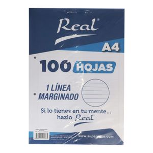 Papel Marginado 1 Línea A4 100H