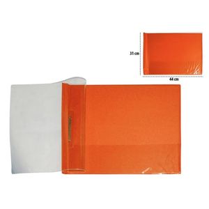 Folder Plástico A3 Naranja Tapa Transparente Con Vincha