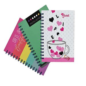 Cuaderno Espiral A5 100hjs Cuadros  Sweet Escri-Caic