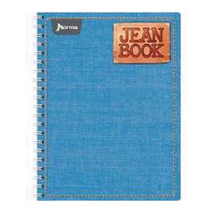 Cuaderno Espiral A4 100hjs Cuadros Pasta Dura Jean Book Teen