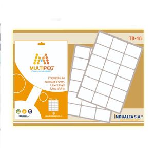 Etiquetas Adhesivas T-3 4.39cmx1.39cm Blanco 18un Pqtx10hjs