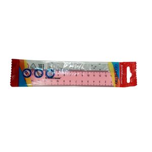 Regla plástica 15cm rosado pastel blisterx01 49535