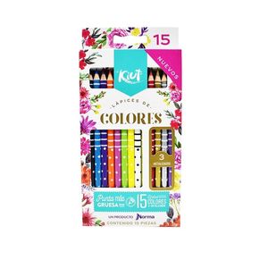 Lapices Colores Largos Redondos Jgox15un Cja Carton Kiut