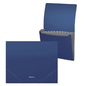 Archivador Acordeón 12 Div A4 Azul Con Elástico 59253