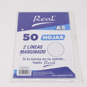 Papel Marginado 2 Líneas A5 50H