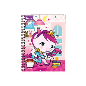 Cuaderno Espiral A4 100hjs Cuadros Economico Unicornio