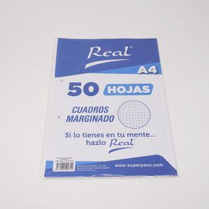 Papel Marginado Cuadros A4 50H