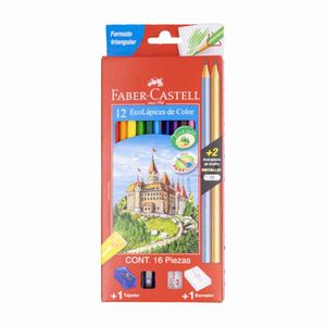 Lápices Colores Largos Triangulares Jgoxun Sac+Borr+ Lap Gra