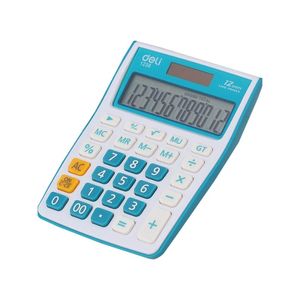 Calculadora Deli Touch  Dig Solar Reclinada Azul 69505684