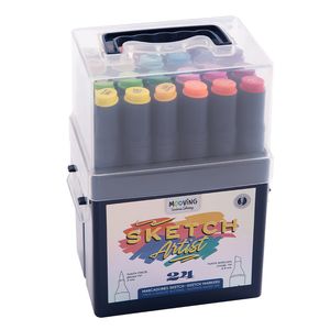 Marcador Escolar Pta Doble Pincel Biselada Jgox24un 3022224