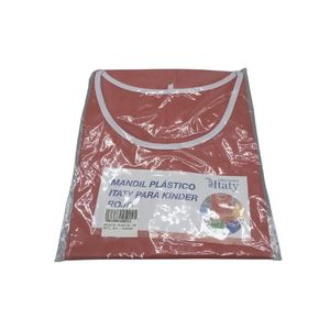 Delantal Plastico Infantil Sin Manga Rojo