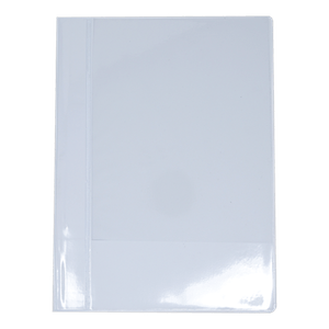 Folder Plástico Oficio Blanco Tapa Transparente Con Vincha