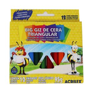 Crayones Colores Largos Triangulares Juego x12un
